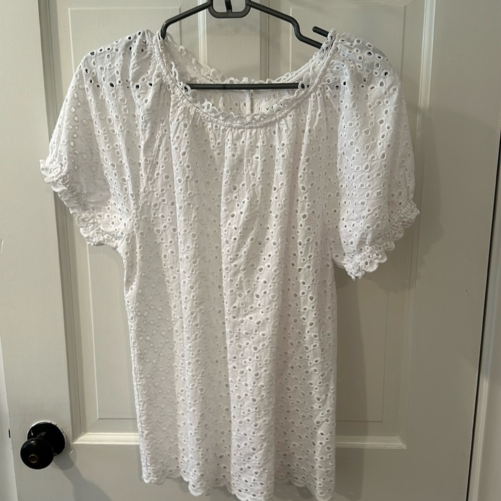 Velvet White Blouse